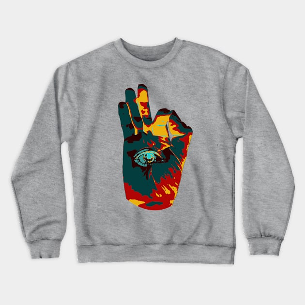 Buddhas Hand Third Eye Crewneck Sweatshirt by mariasshop